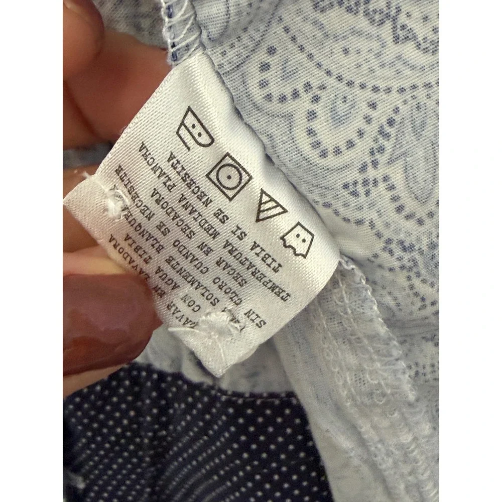 CON.STRUCT Men's XXL Modern Fit Hybrid Blue White Paisley Button Shirt